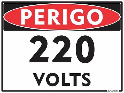 Pacote 20 Placas sinalizadoras 220 Volts  20x15 - Foto 2