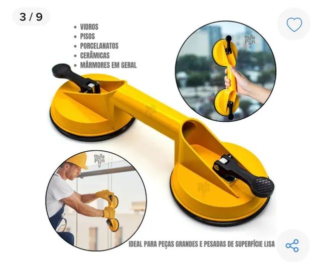 Ventosa Dupla 180kg 1un Vidros Pisos Porcelanatos Pesado - Foto 2