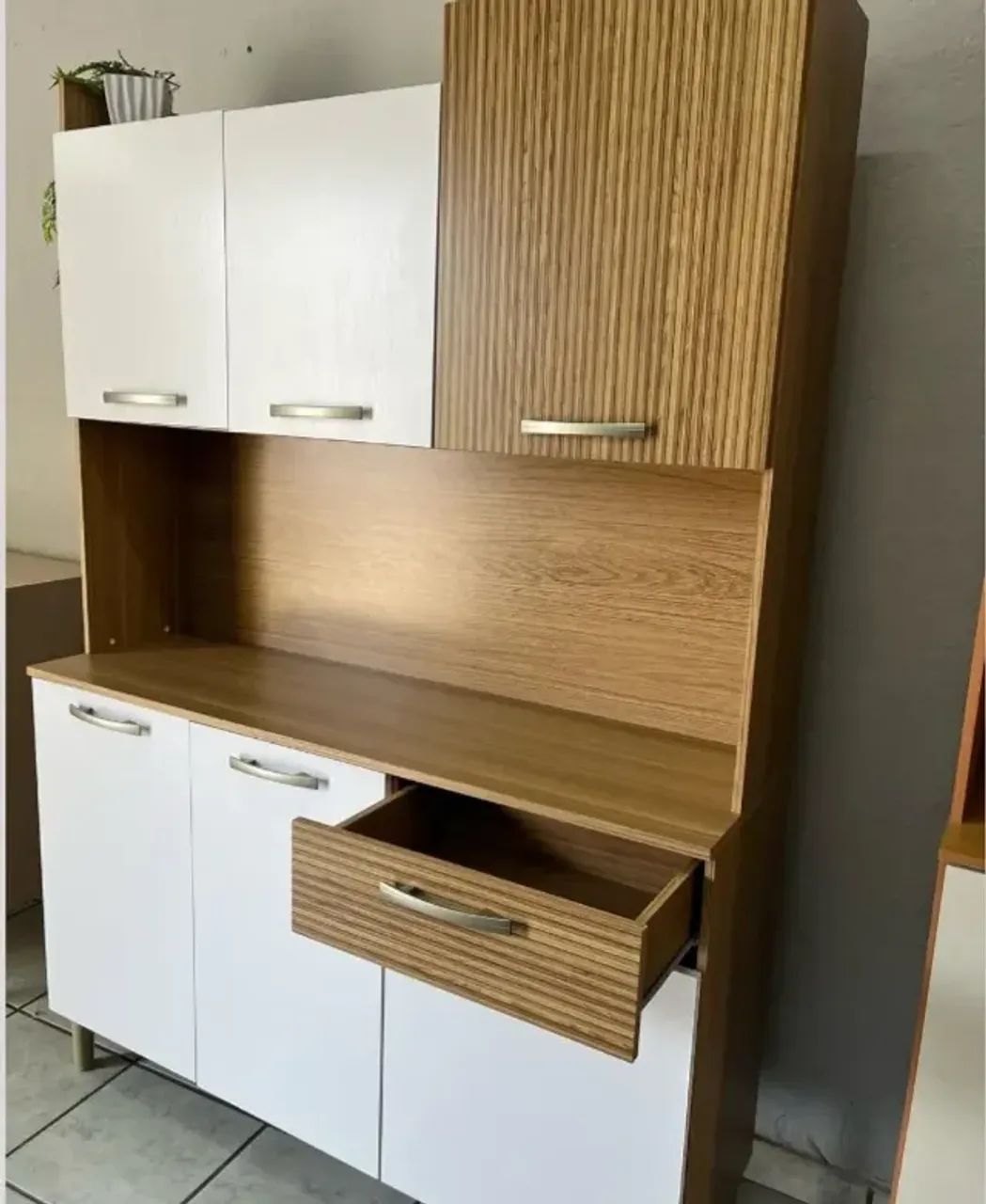 Armário de Cozinha Gênova Freijó/Supremo/Ripado Freijó (ENTREGA GRÁTIS) - Foto 2