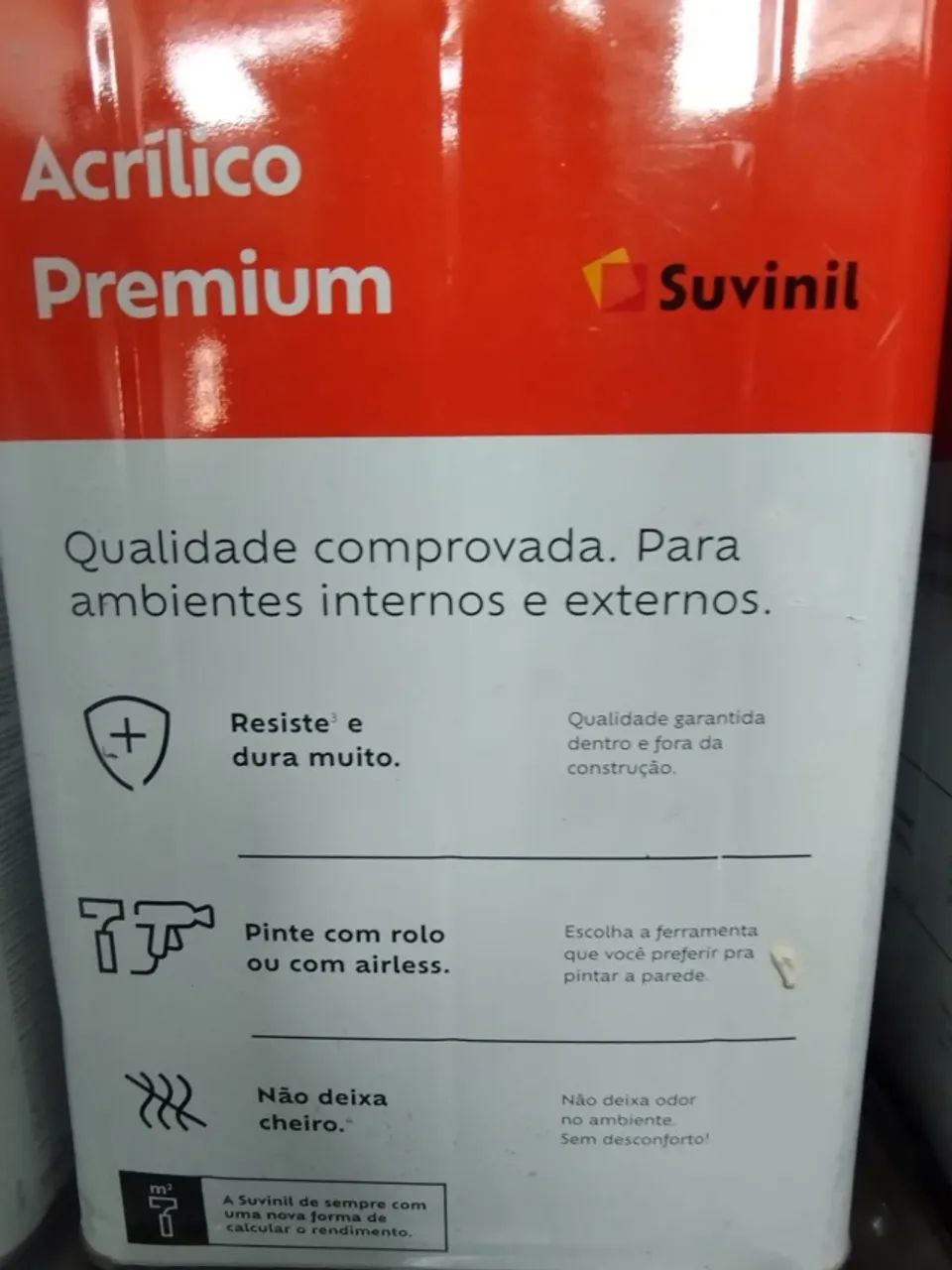 TINTA SUVINIL ACRÍLICO PREMIUM/FOSCO /16L - COR: 120E - Foto 2