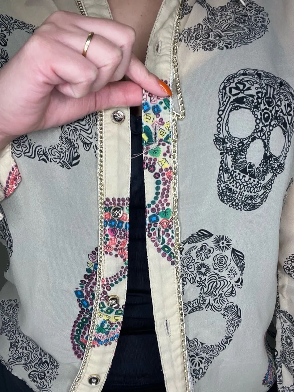 Camisa Estampada Caveira Marisa 40 - Foto 5
