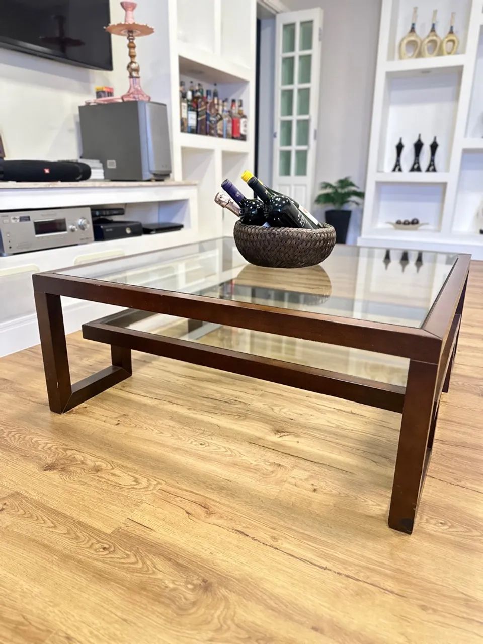 Mesa de Madeira e Vidro duplo - Foto 2