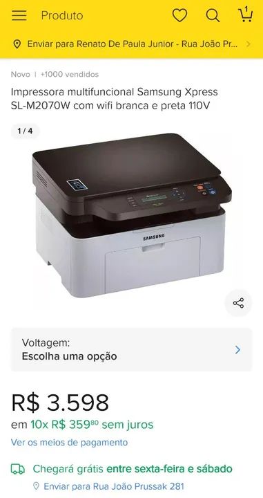 Impressora Multifuncional Samsung M2070w Wi-Fi  - Foto 2