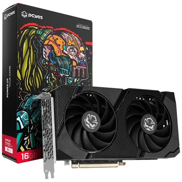 Placa de Vídeo AMD RX 7600XT 16GB GDDR6 Pcyes Dual Fan 128Bits 2 Anos de Garantia - WZetta