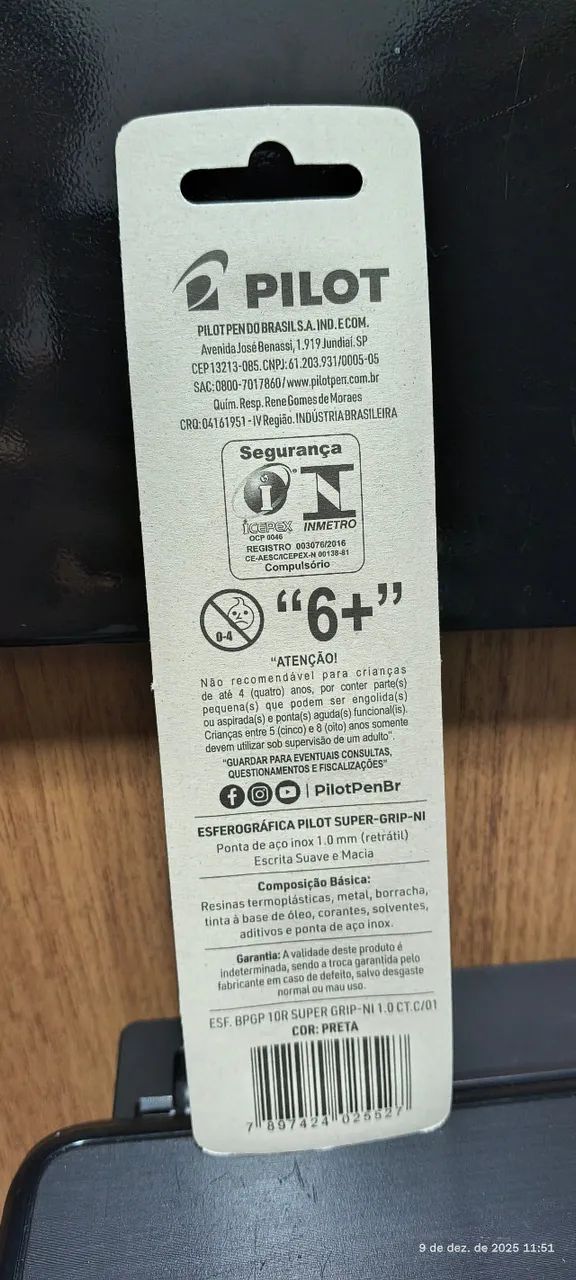 CANETA ESFEROGRÁFICA PRETA 1.0MM pilot super grip - Foto 3