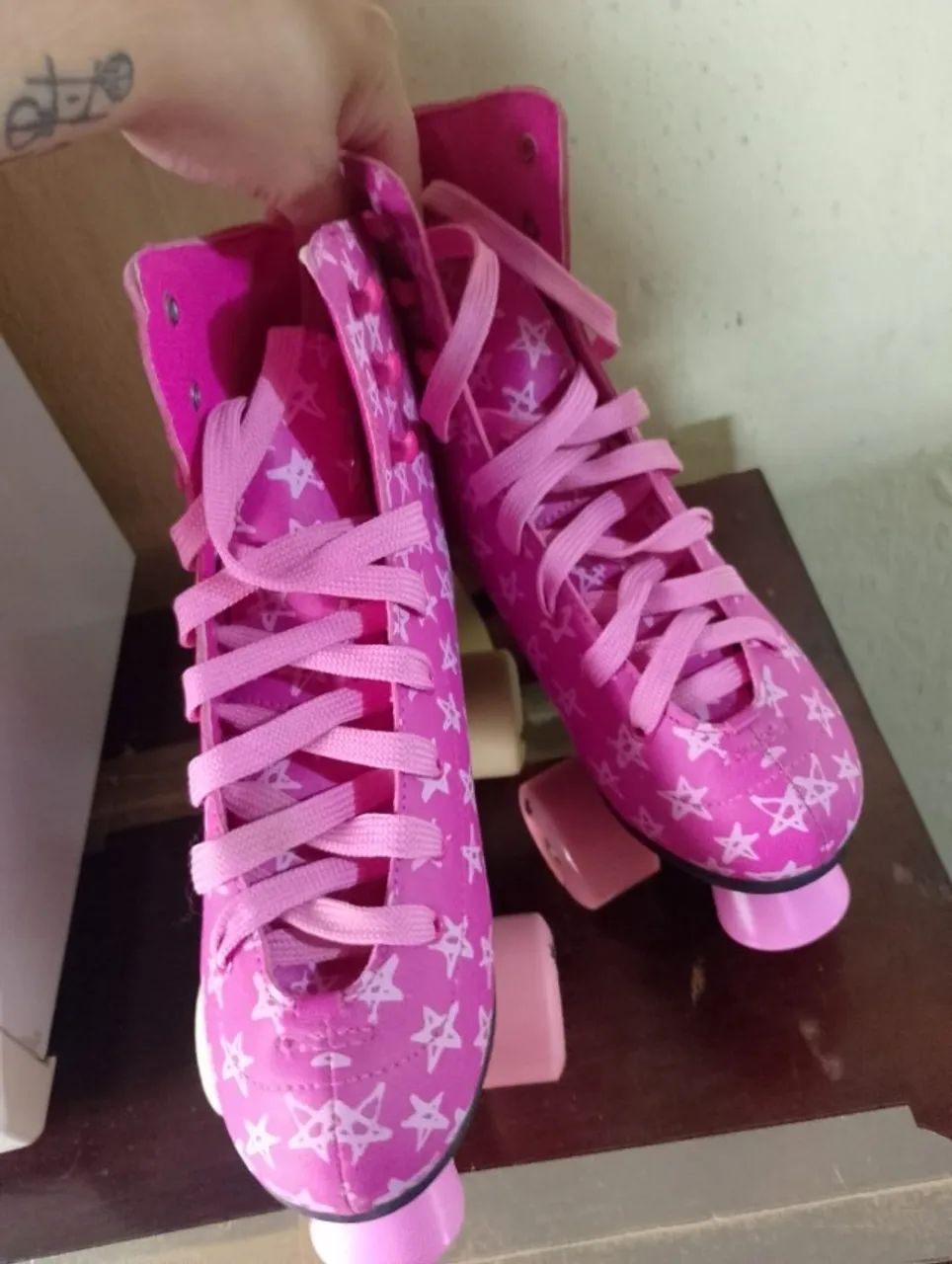 Patins Roller Dm Toys estrelado 4 rodas e freio frontal tm 36/37 - Foto 5