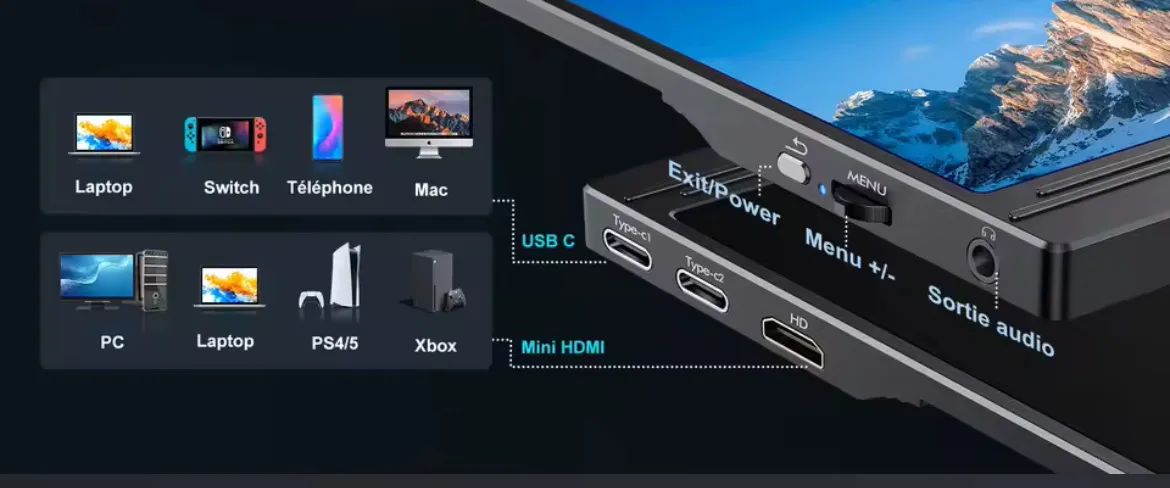 Monitor Portátil 15.6 polegadas Full HD HOEDS.a Lacrado  - Foto 4