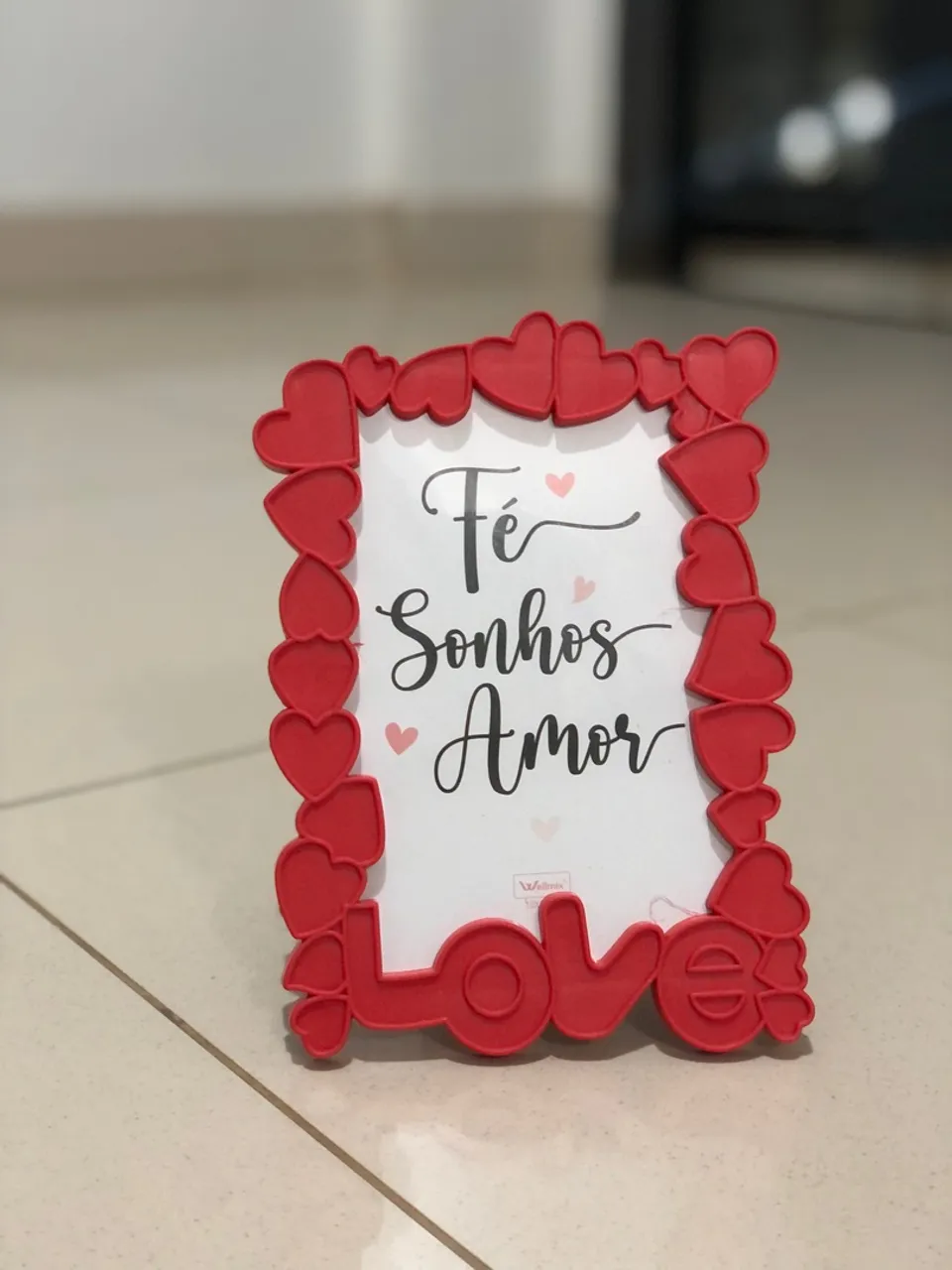 Porta Retrato Decorativo Coração - Fé, Sonhos e Amor