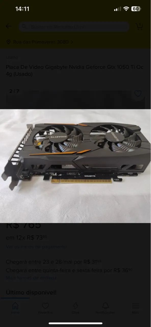 Placa de Vídeo Gigabyte GeForce GTX 1050 Ti OC 4GB - Foto 2