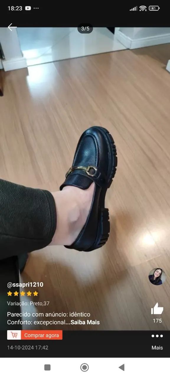 Mocassim Feminino Preto - Foto 3