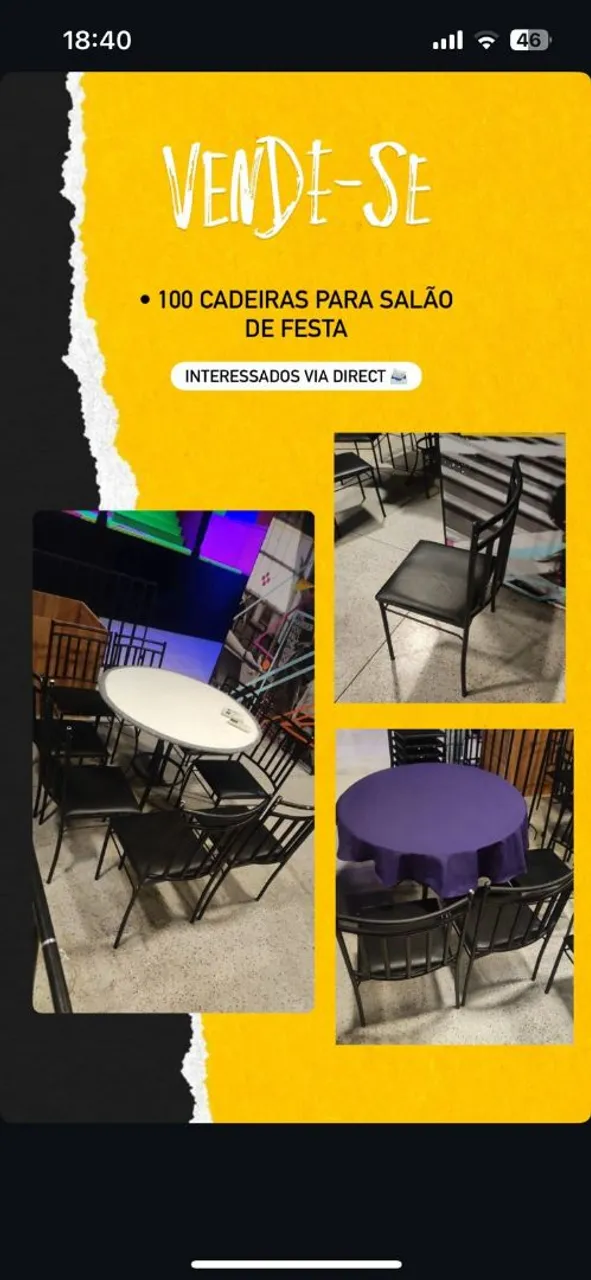 Cadeiras para salão de festa ou restaurante