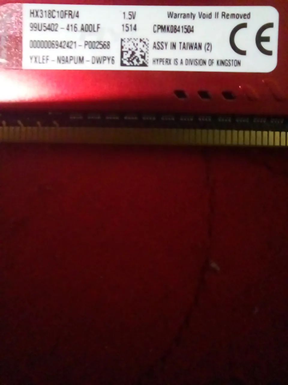 Memória RAM PC HyperX kingston DDR3 1600mhz 4GB 