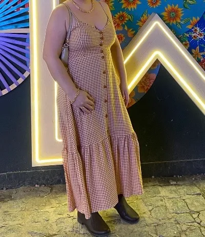 Vestido Xadrez Belíssimo de Lindo
