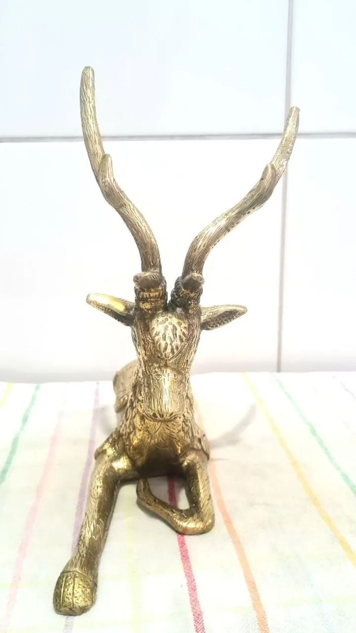 Escultura Cervo em bronze - Decoração de mesa