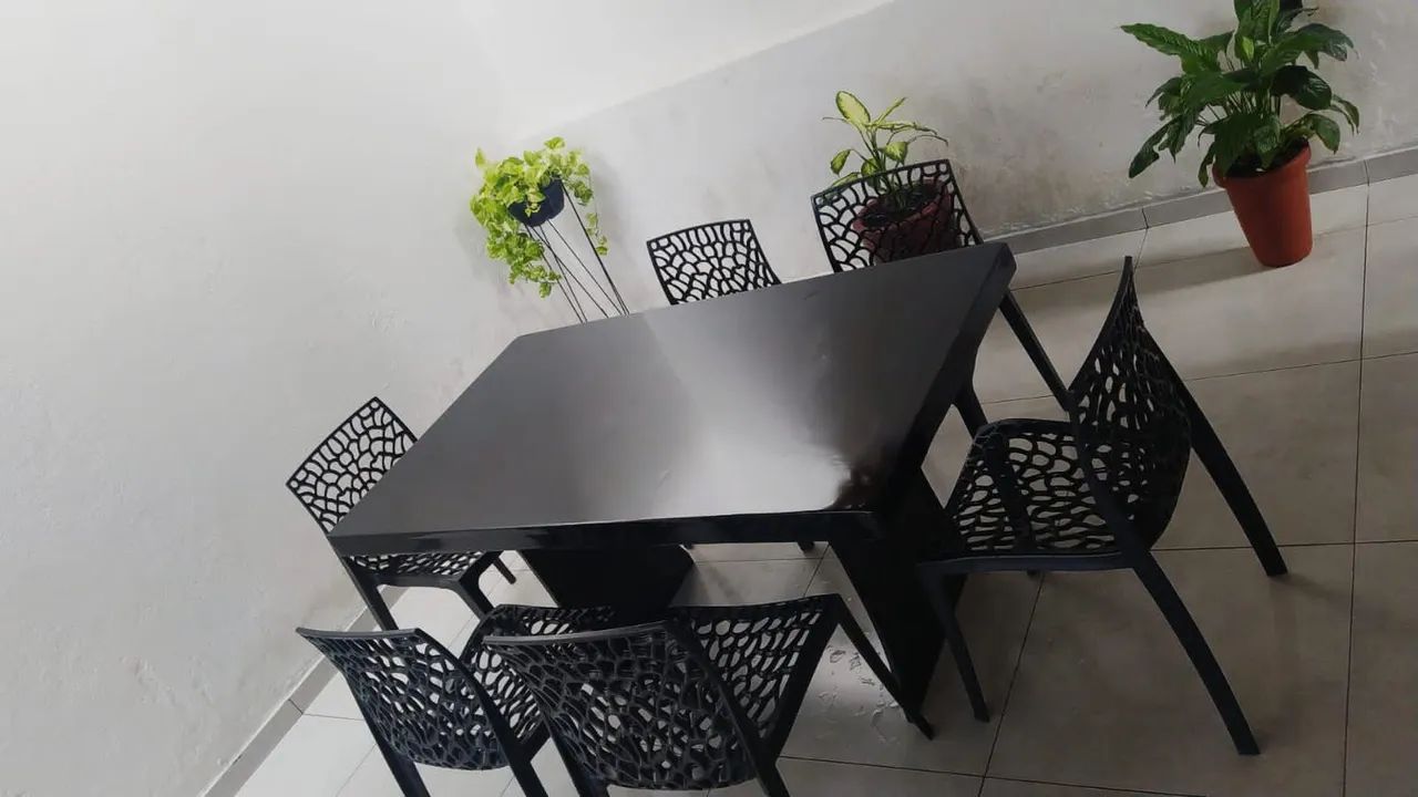 Mesa de Jantar Moderna pedra de ardósia pintada 