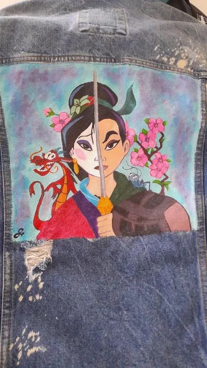 Jaqueta zara pintada a mão princesa Mulan - Foto 2