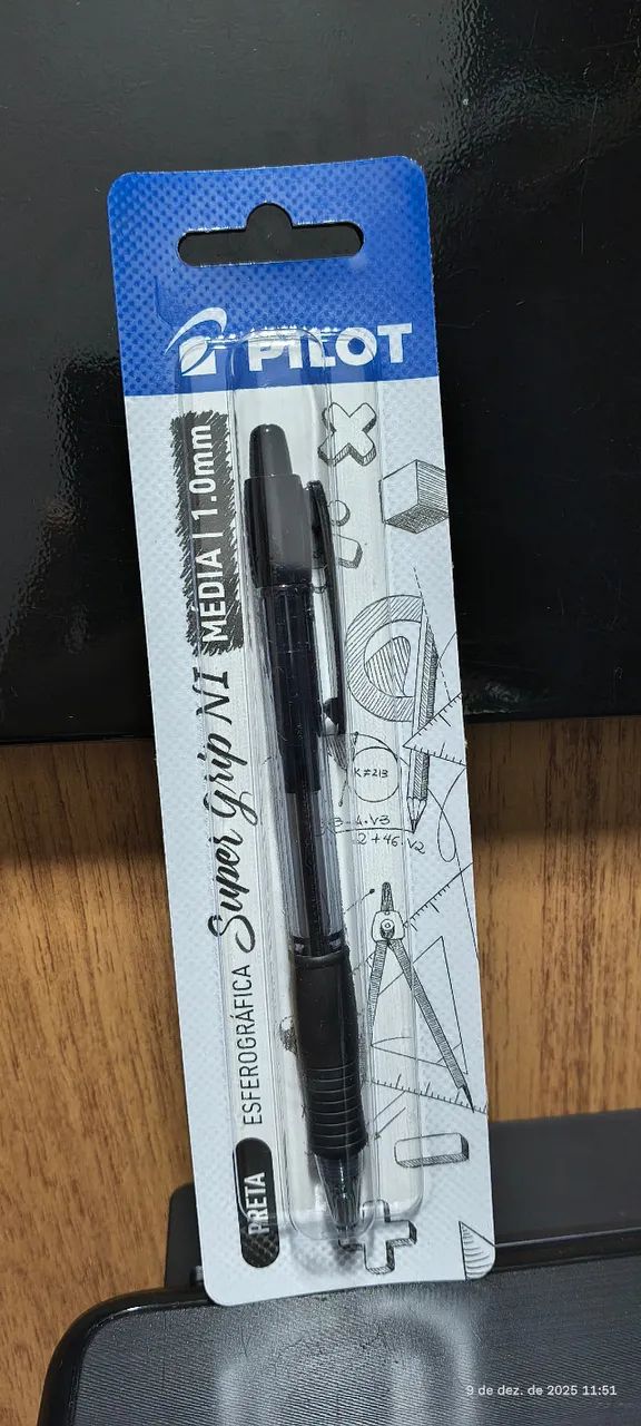 CANETA ESFEROGRÁFICA PRETA 1.0MM pilot super grip