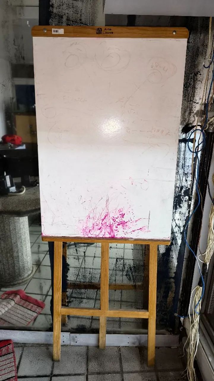 Quadro Branco Infantil com Cavalete de Madeira - Foto 3