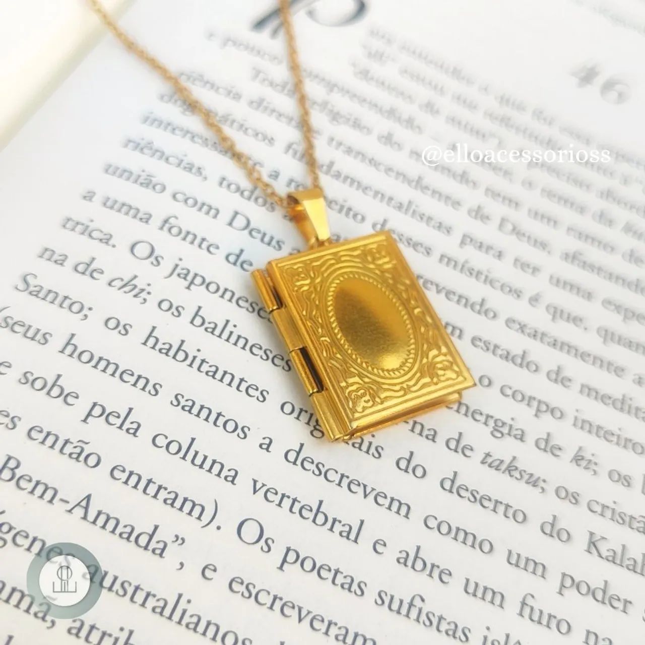 Colar Relicário com Pingente de Livro - Foto 4