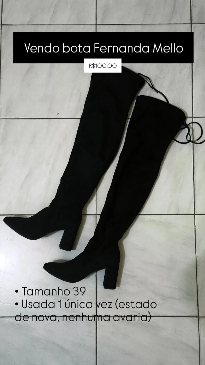 Bota Over The Knee Fernanda Mello - Tamanho 39