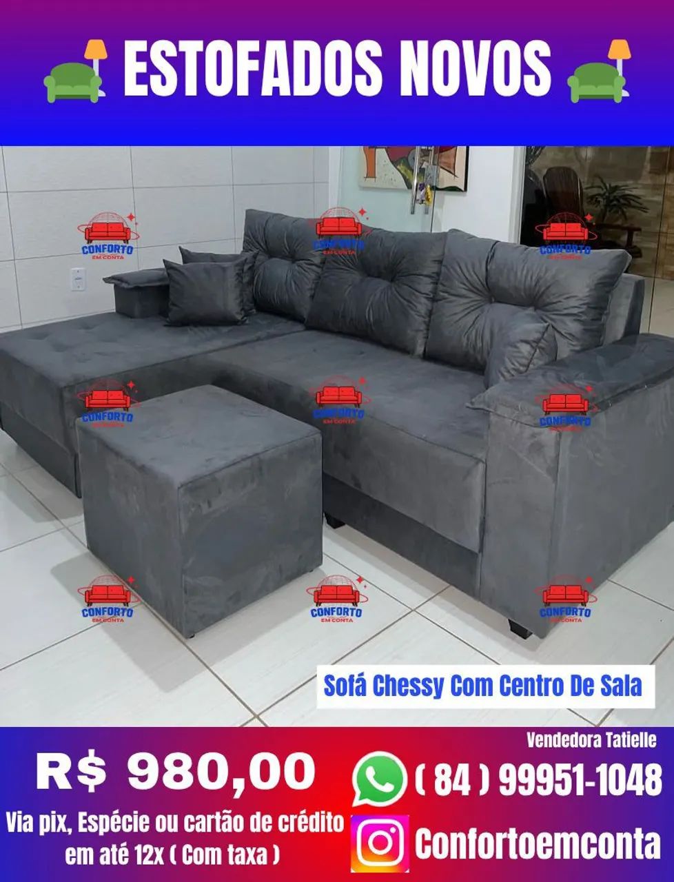 Sofá Chessy Com Centro De Sala. Novo diretamente da fábrica  - Foto 4