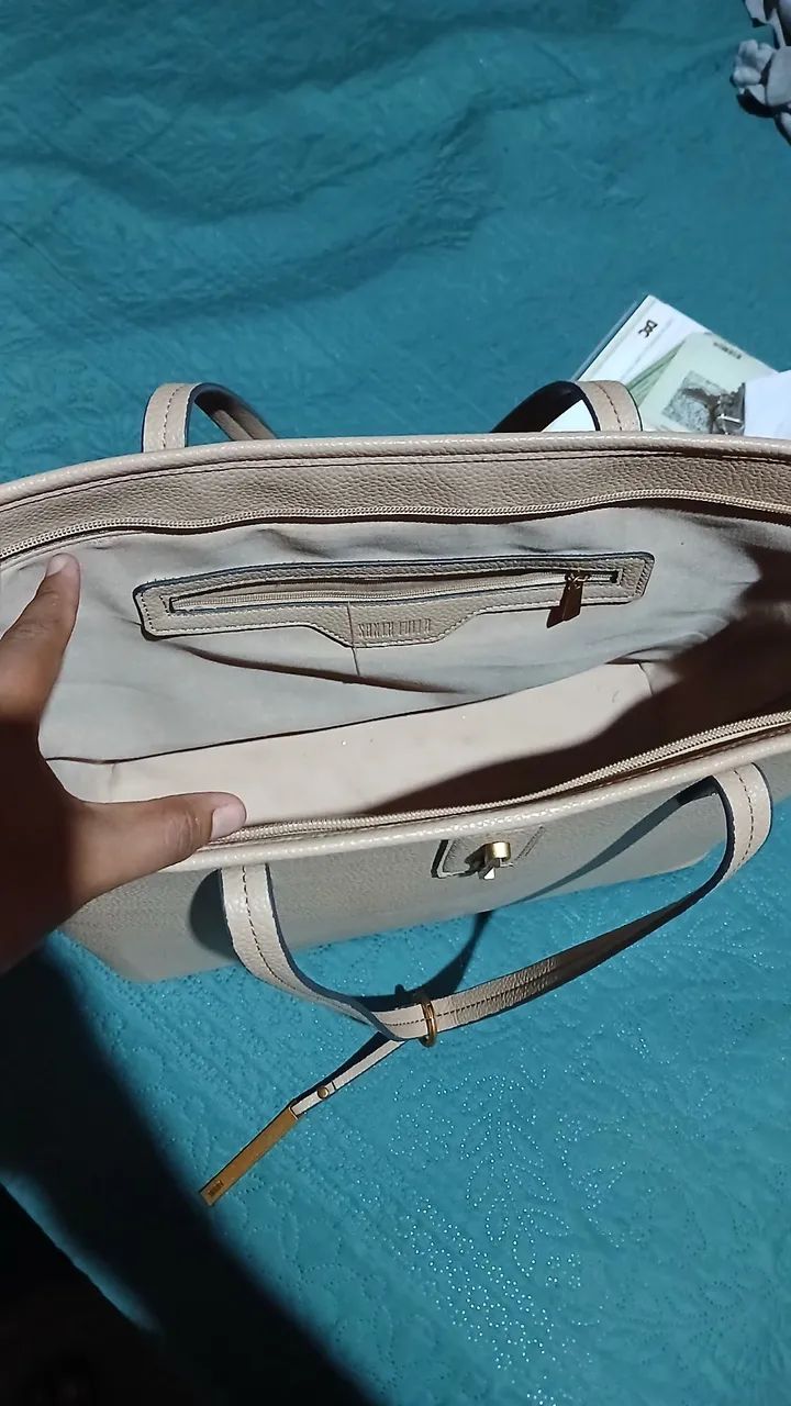 Bolsa bege  perfeita  - Foto 2