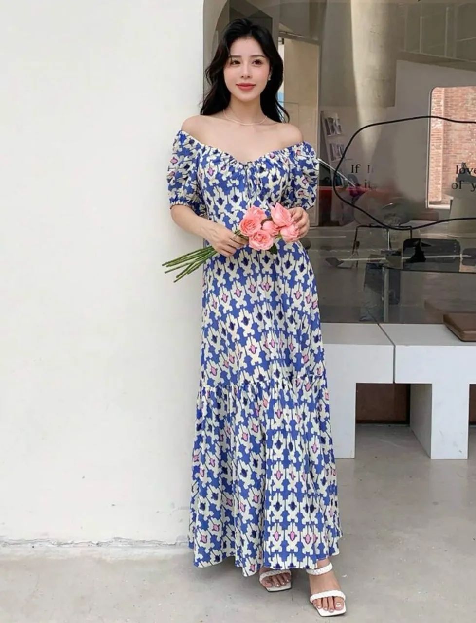Vestido Azul Estampado M/G  - Foto 2