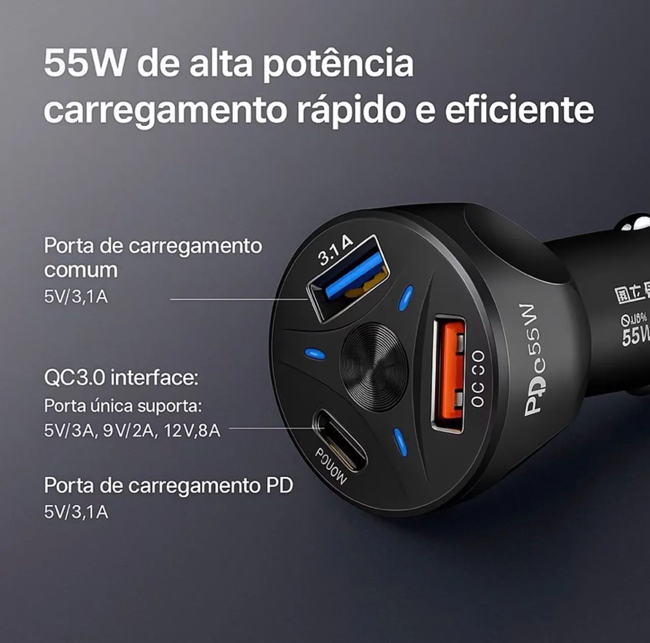 CARREGADOR VEICULAR TURBO  - Foto 4