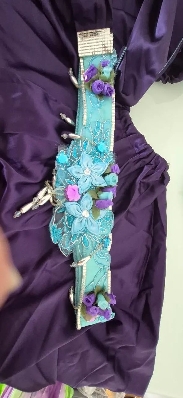 Figurino Dança do Ventre Roxo e azul - Foto 4