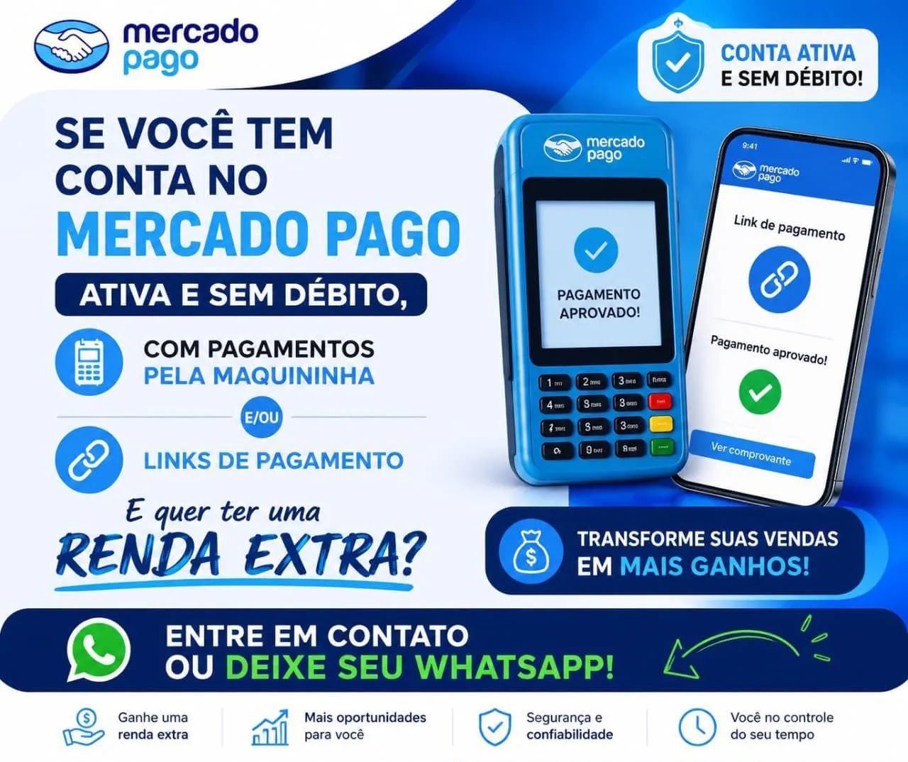 Gere vendas com links e ganhe.