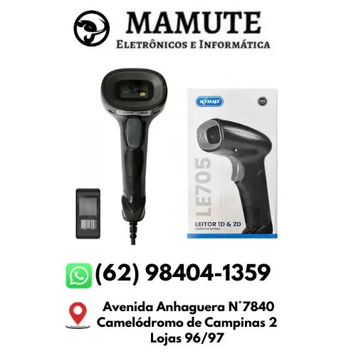 Leitor Cod Barras Knup Le705 2d Qr Code 1d Boletos Cabo Usb