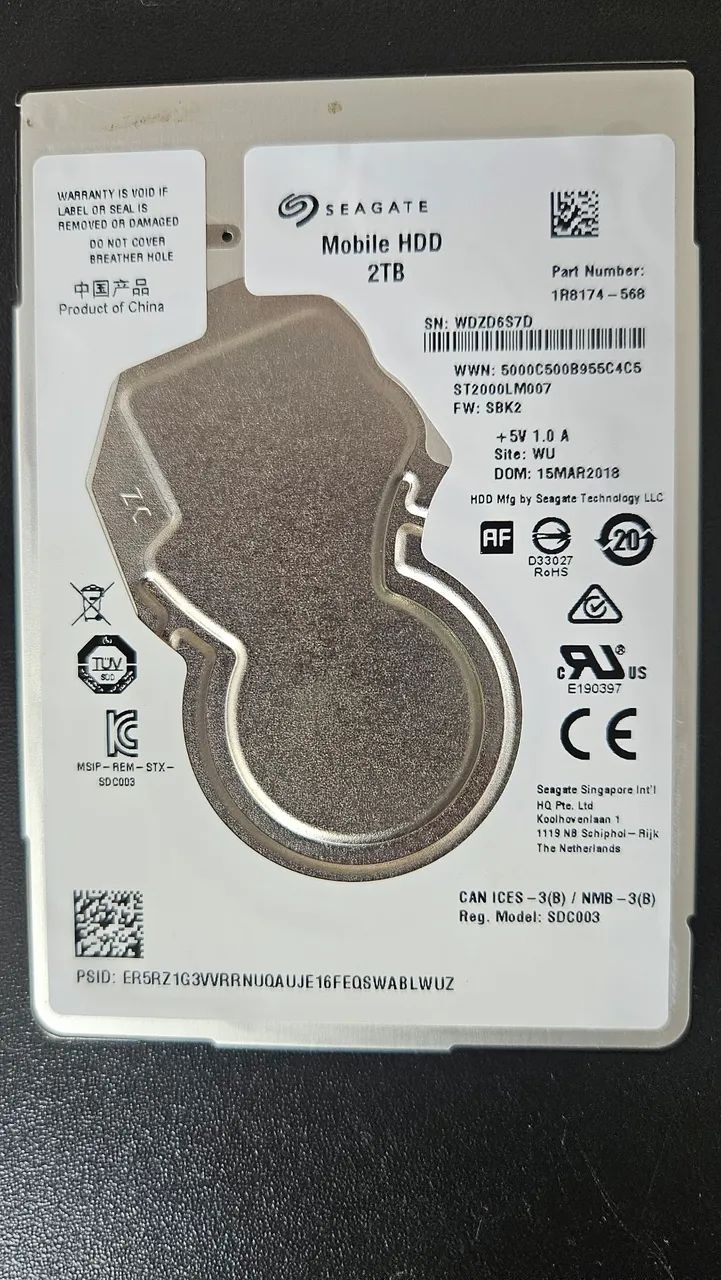HD 2 TB SEAGATE NOTEBOOK