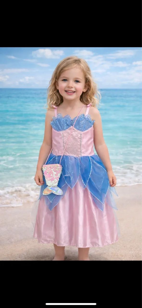 Fantasia princesa Sereia tamanho 4/5 - Foto 6
