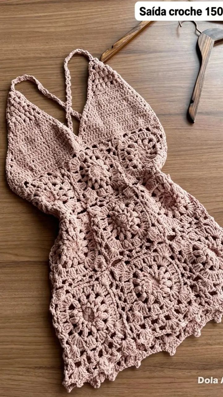 Vestido saida de praia em crochê 