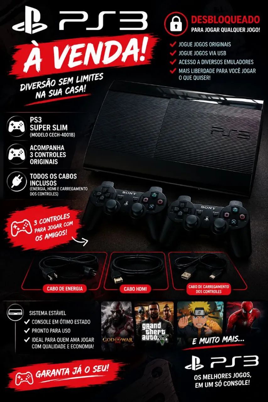 PS3 DESBLOQUEADO E EM BOM ESTADO ?