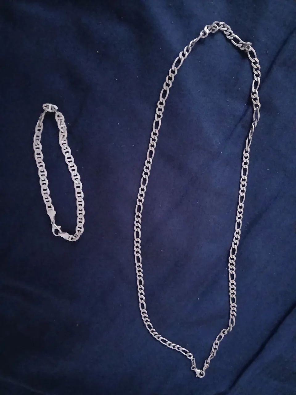 CORDÃO E PULSEIRA DE PRATA 925
