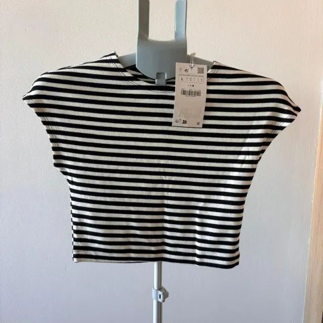 blusa listrada zara