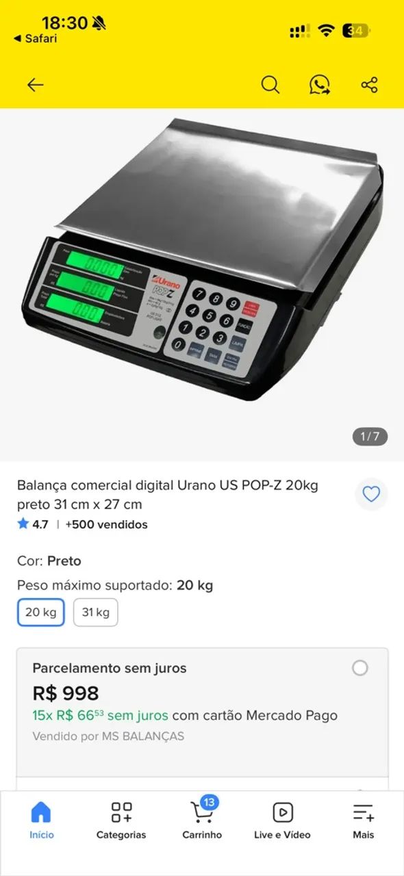 Balança digital comercial  - Foto 4