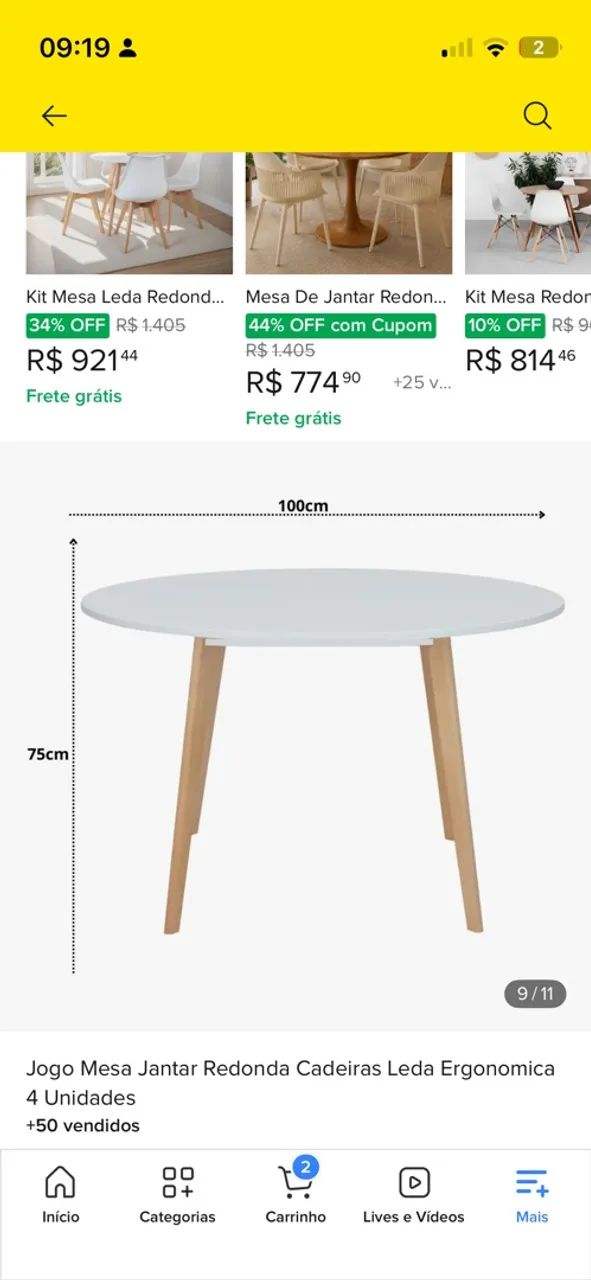 Mesa com 4 cadeiras  - Foto 2