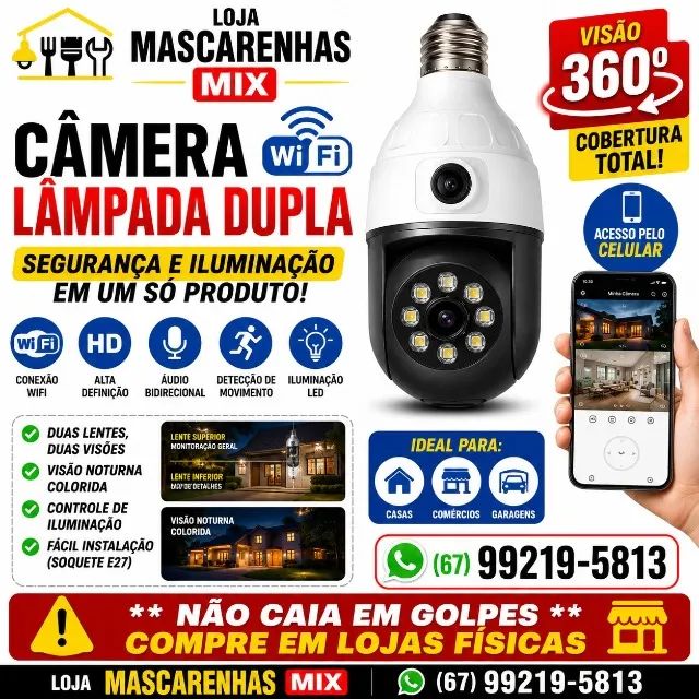Câmera de Seguraça Interna Dupla 360° Cod:070