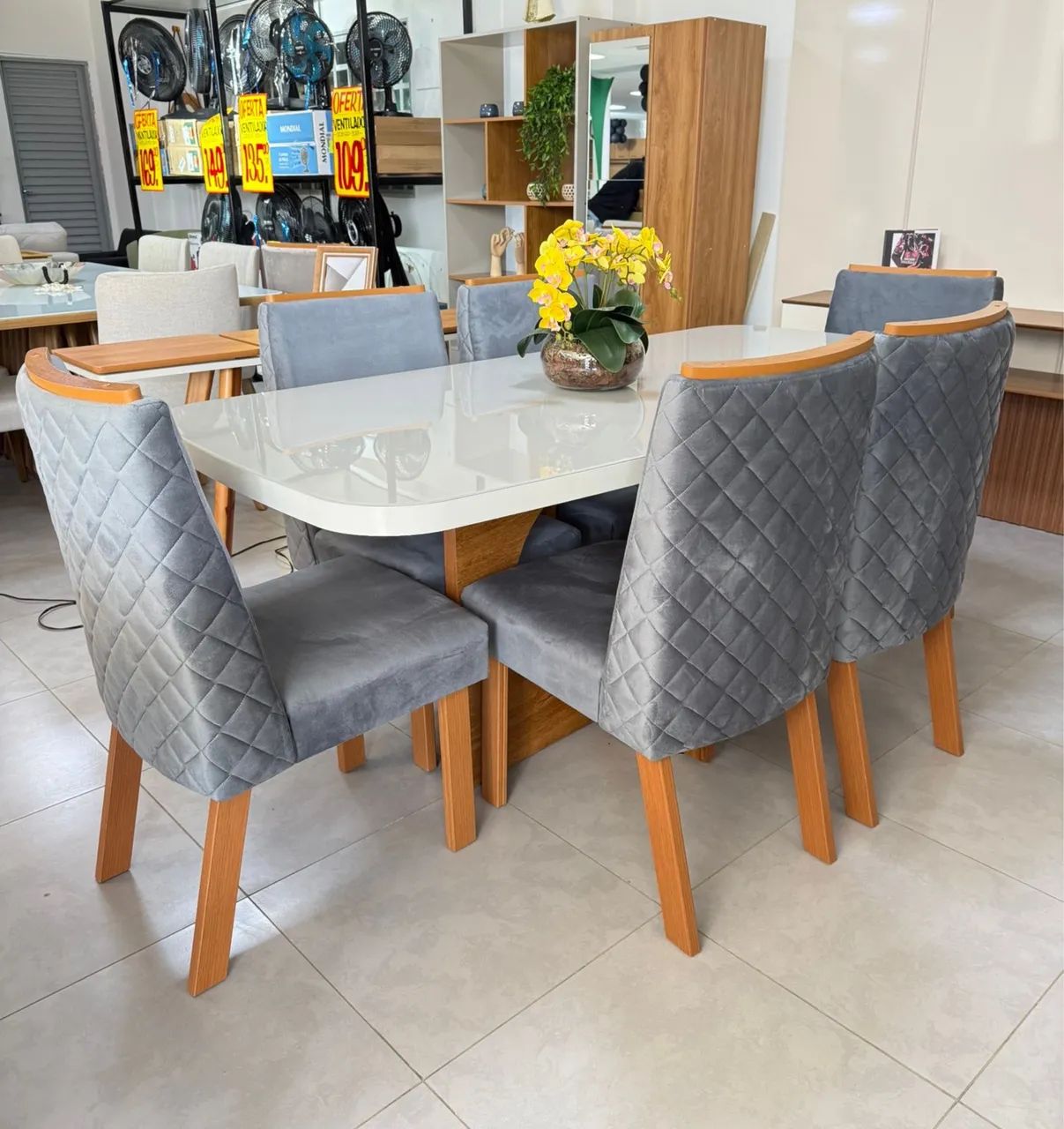 Mesa de Jantar 180x90 6 Lugares 100% MDF Pronta Entrega 