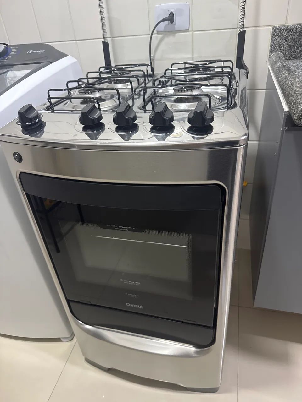 Fogão Consul 4 bocas cor Inox com acendimento automático - CFO4NAR - Foto 2