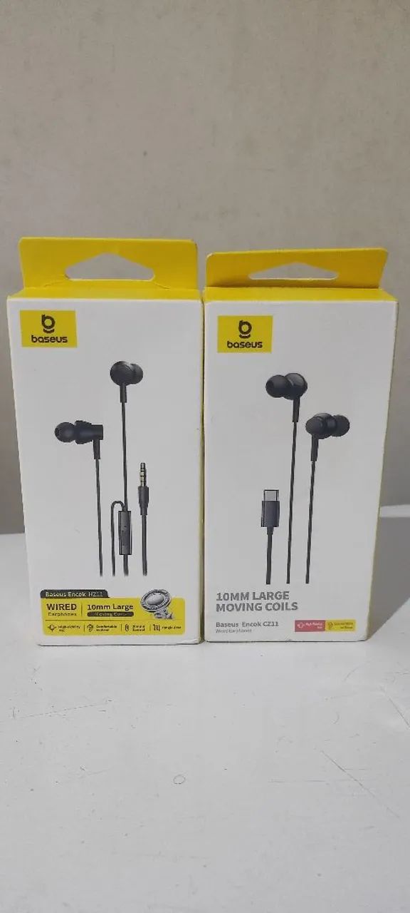 Fone de ouvido BASEUS USB tipo C e P2 