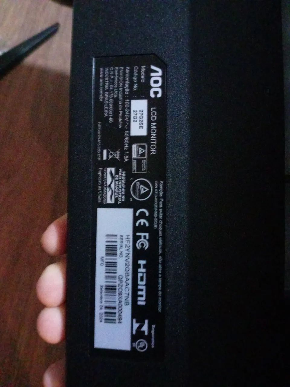 Monitor aoc 27GSE27"-Tela quebrada - Foto 5