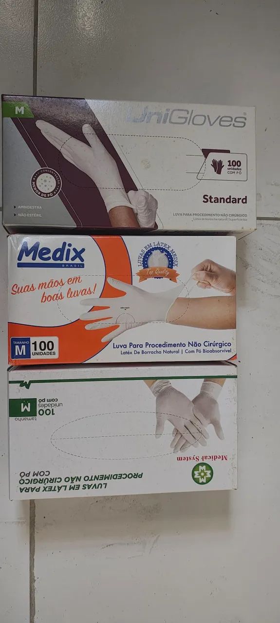 50 caixas de Luvas descartáveis 