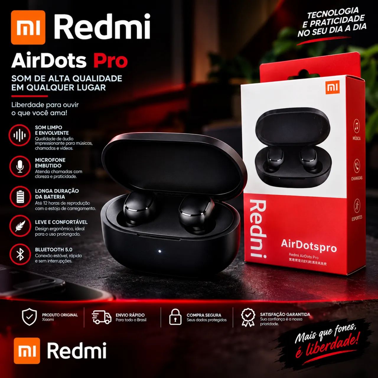 Fone Bluetooth Redmi AirDots Pro 