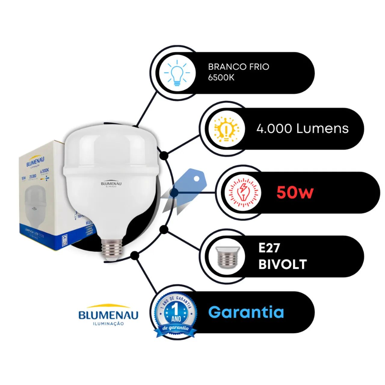 Lâmpada Led 50W - Foto 2