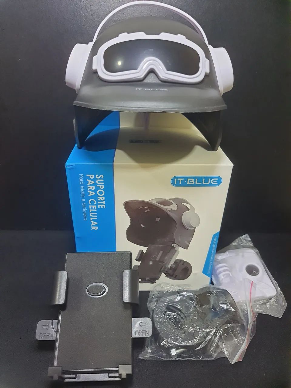 Suporte para celular moto capacete