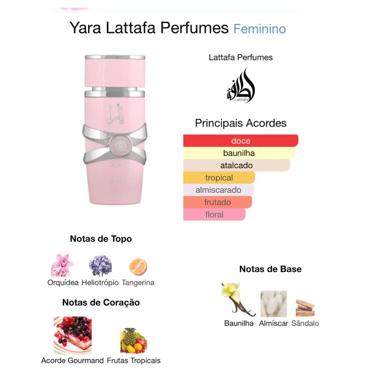 Perfume árabe original Yara Lataffa - 100ml - Foto 5
