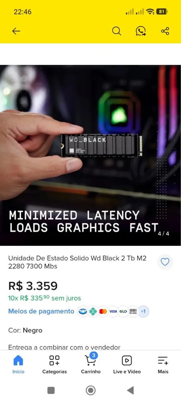 SSD Nvm2 2TB WD BLACK PS5 e PC - Foto 2